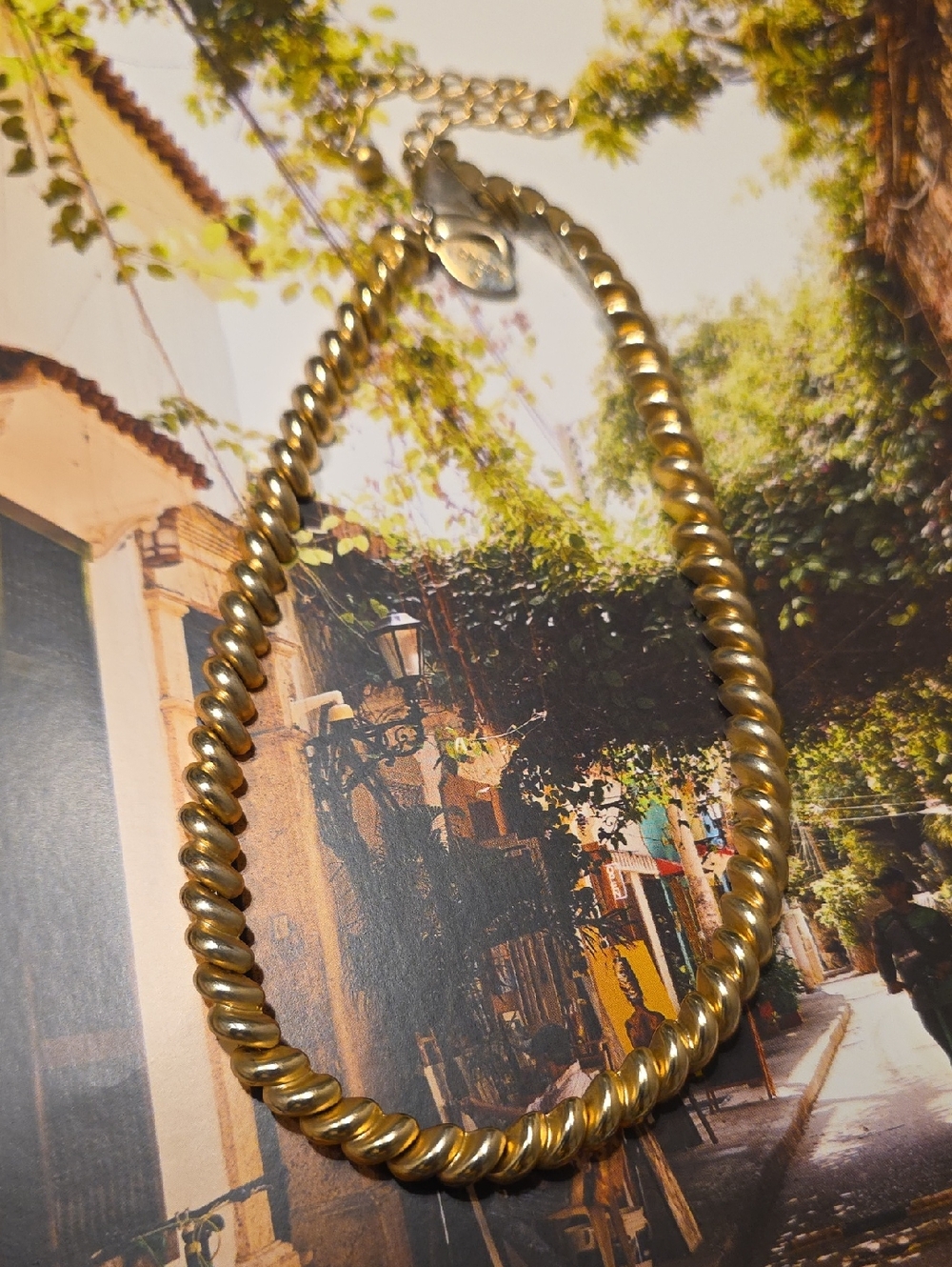 Gold-Tone Twisted Rope Chain Necklace